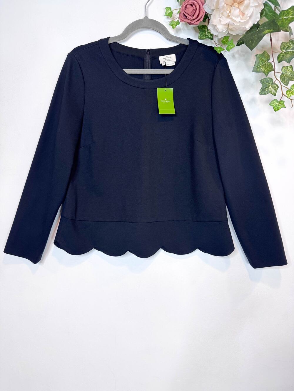 NWT Kate Spade Ponte Scallop Crop Top